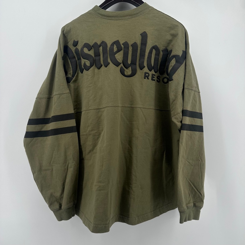 Disneyland Spirit Jersey Adult XL Olive Green L/S Puff Arm Stripe USA Made Mens